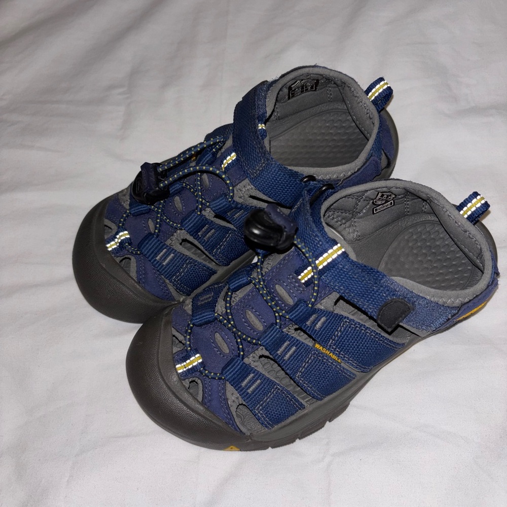 Keen Blue and Gray Water Shoes with Reinforced Toe and Quick-Lace System